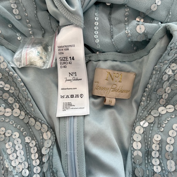 JENNY PACKHAM NO. 1. BLUE SEQUIN GOWN SIZE US 10 / UK 14 - Picture 14 of 17